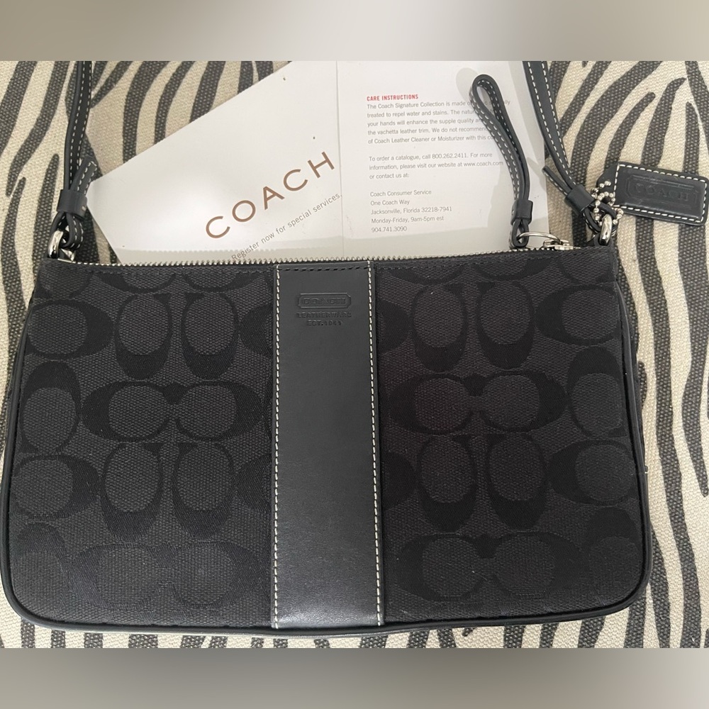 Coach Signature Black Slim Demi Shoulder Bag 6338